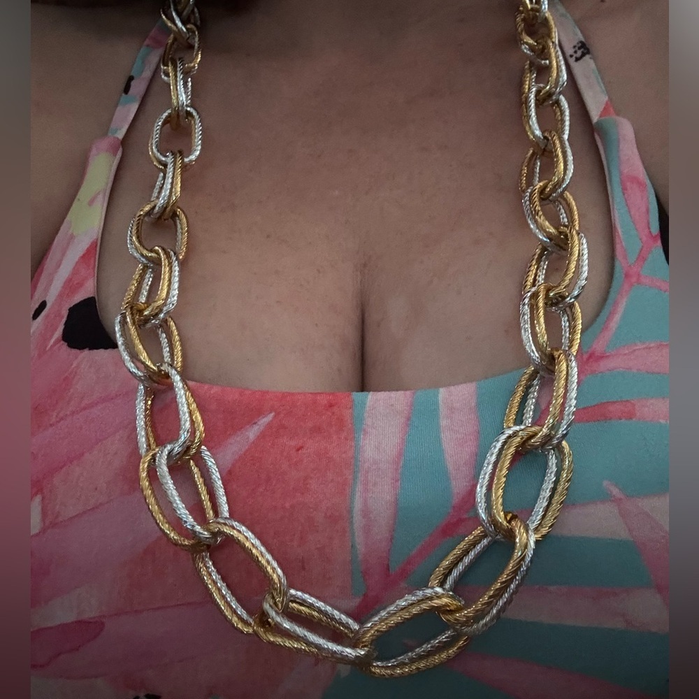 Forplay Two-Tone Chain Link Necklace